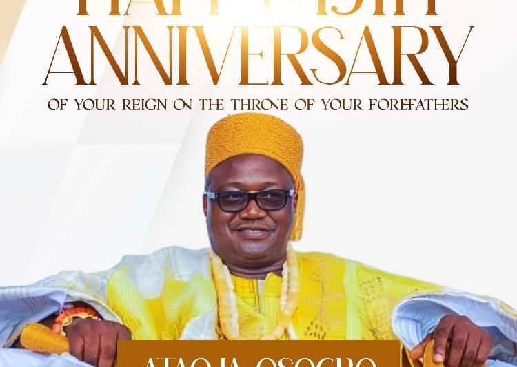 Aare Engr. Benjamin Kayode Adereti Felicitates the Ataoja of Osogbo, Oba Jimoh Lanipekun Oyetunji (Laroye II), on His 15th Coronation Anniversary